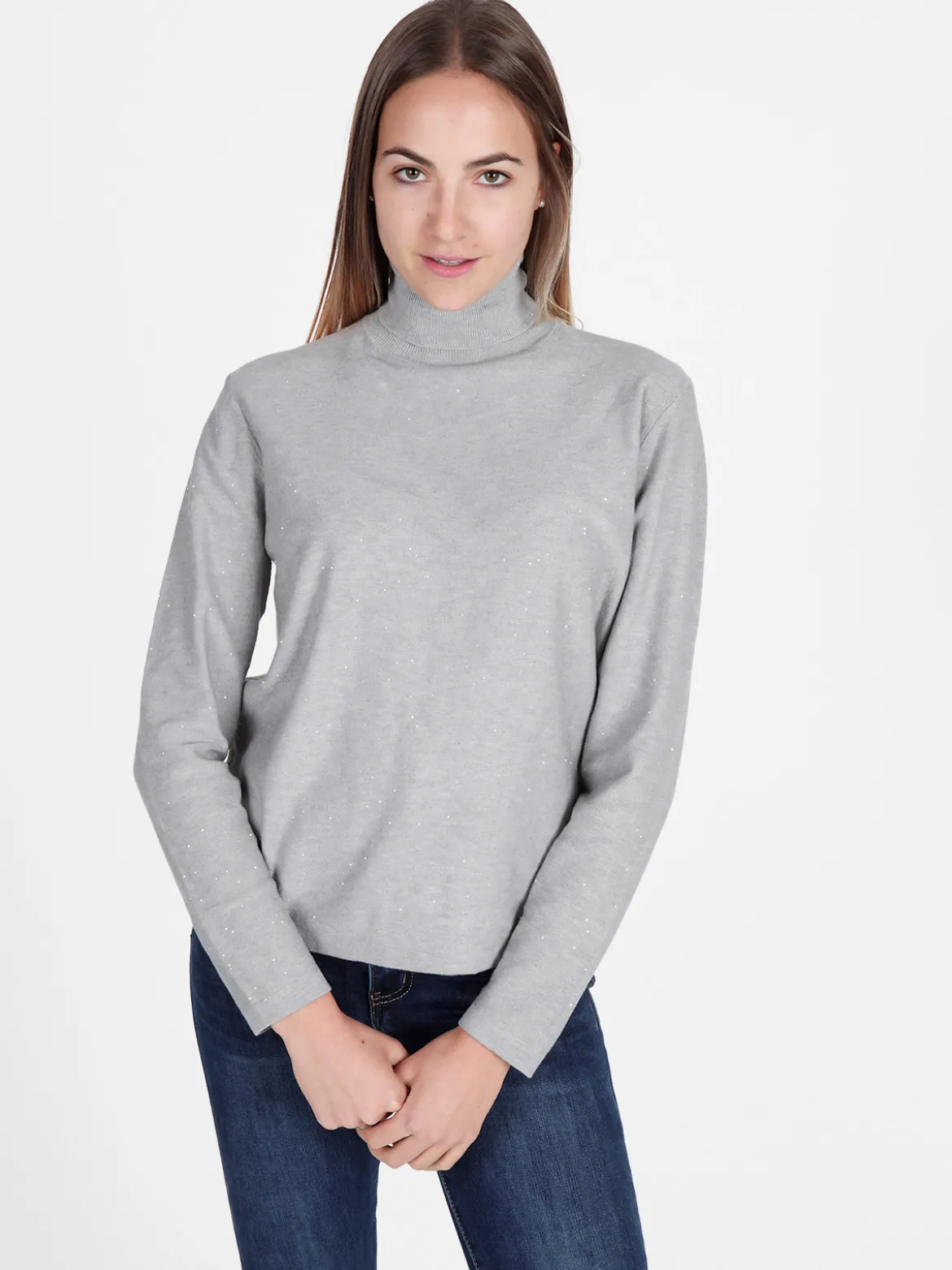 Gian Marco Venturi Maglia dolcevita da donna con micropaillettes luccicanti