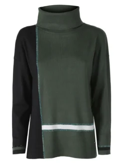 Gian Marco Venturi Maglia dolcevita da donna con strass - verde