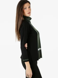 Gian Marco Venturi Maglia dolcevita da donna con strass - verde