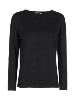 Gian Marco Venturi Maglia girocollo da donna con strass centrali