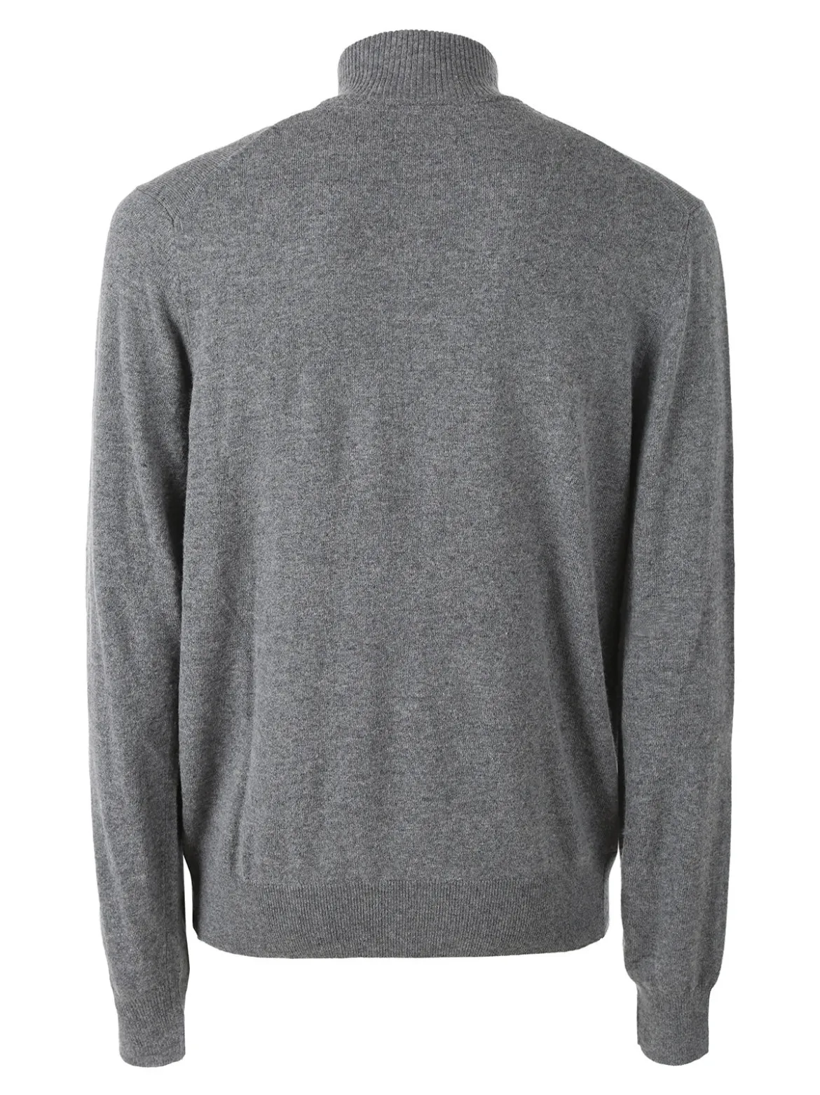 Gian Marco Venturi Maglione da uomo mezza zip in misto lana e cashmere - grigio scuro