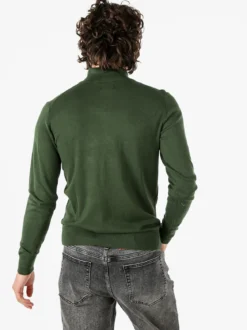 Gian Marco Venturi Pullover da uomo mezza zip misto viscosa - militare