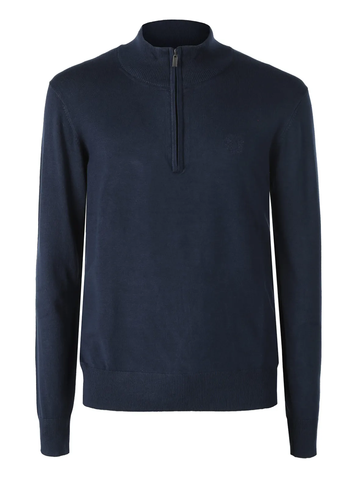 Gian Marco Venturi Pullover da uomo mezza zip misto viscosa - blu scuro