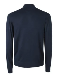 Gian Marco Venturi Pullover da uomo mezza zip misto viscosa - blu scuro