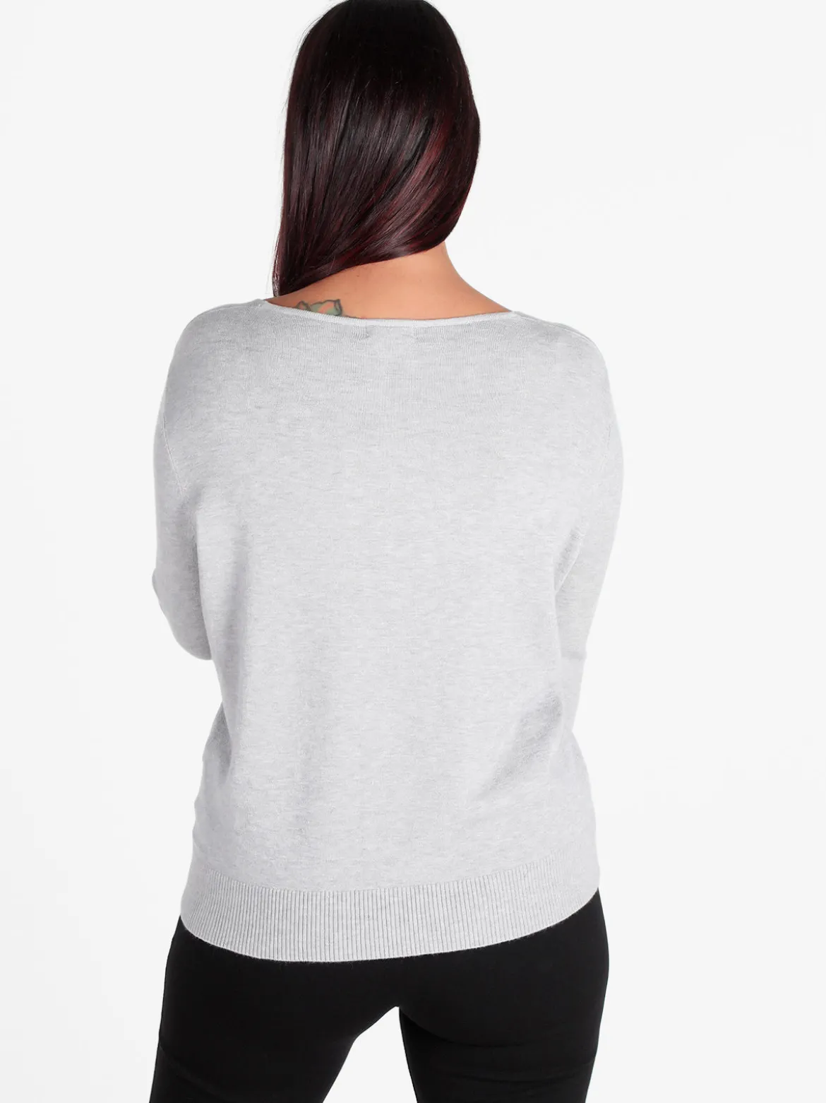 Gian Marco Venturi Pullover donna in maglia scollo a V con bottoni gioiello sui polsini
