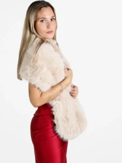 Gian Marco Venturi Scialle donna in pelliccia sintetica - beige