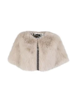 Gian Marco Venturi Scialle donna in pelliccia sintetica con gancino - beige