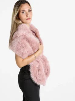 Gian Marco Venturi Scialle donna in pelliccia sintetica - rosa