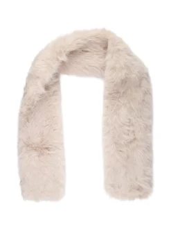 Gian Marco Venturi Sciarpa donna ad incrocio in ecopelliccia - beige