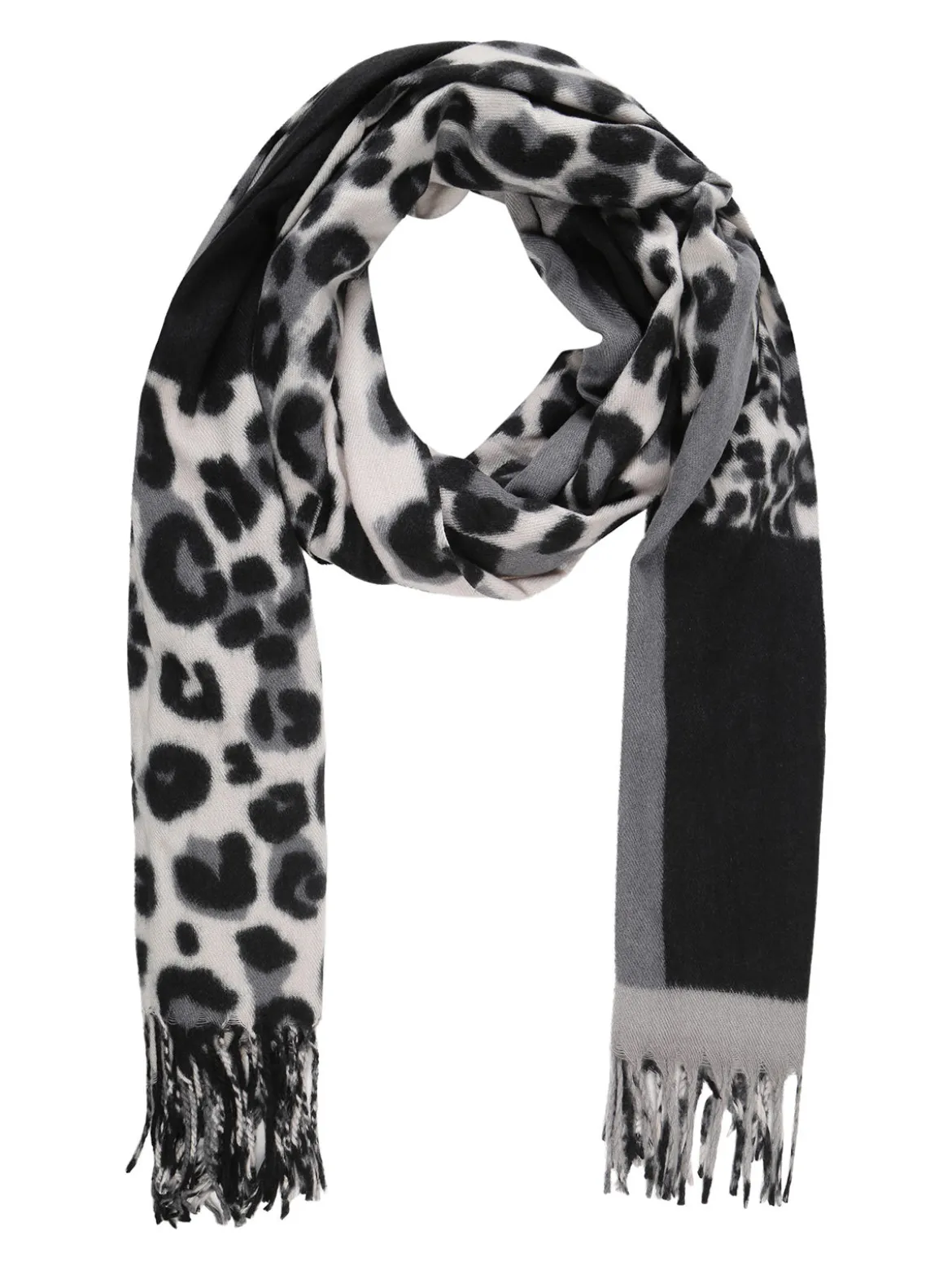 Gian Marco Venturi Sciarpa donna animalier con frange
