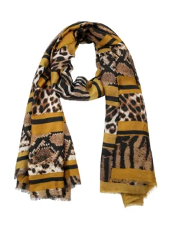 Gian Marco Venturi Sciarpa donna animalier - senape