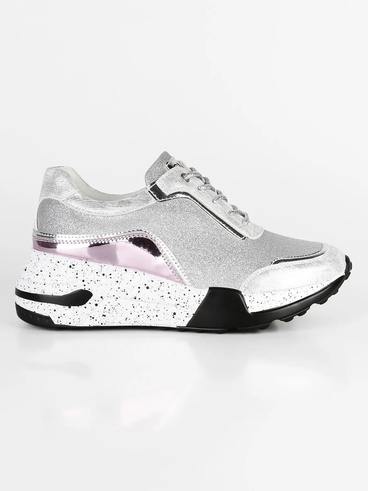 Gian Marco Venturi Sneakers glitter con zeppa