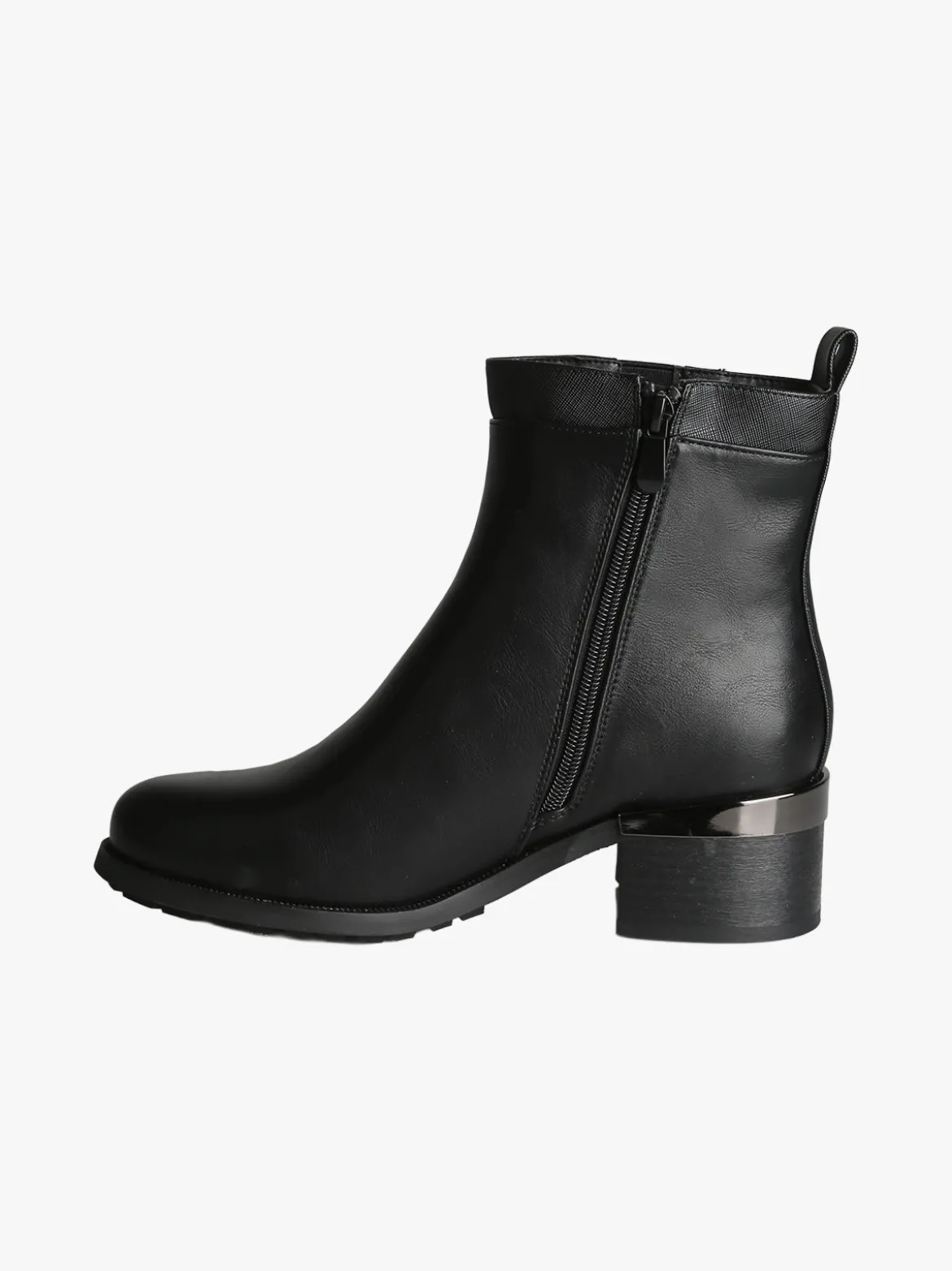 Gian Marco Venturi Stivaletti donna con zip e tacco largo - nero