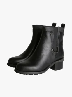 Gian Marco Venturi Stivaletti donna con zip e tacco largo - nero