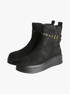 Gian Marco Venturi Stivaletti donna scamosciati con borchie e platform - nero