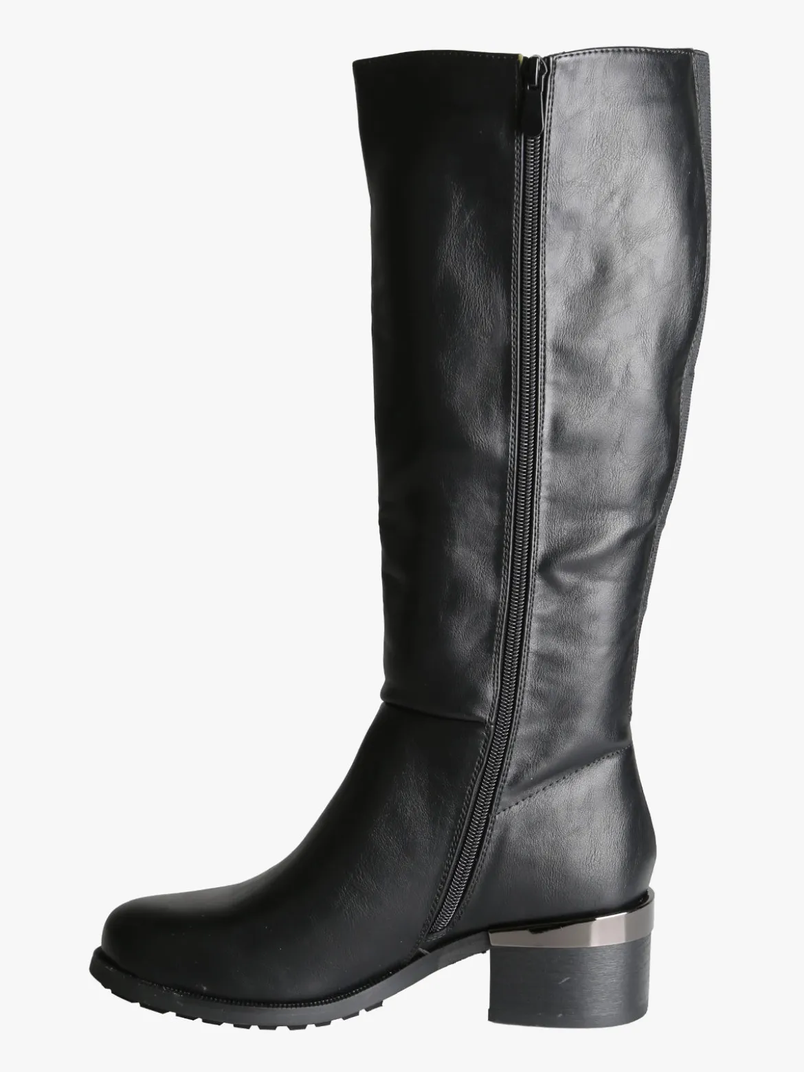 Gian Marco Venturi Stivali donna minimal in ecopelle con tacco largo - nero