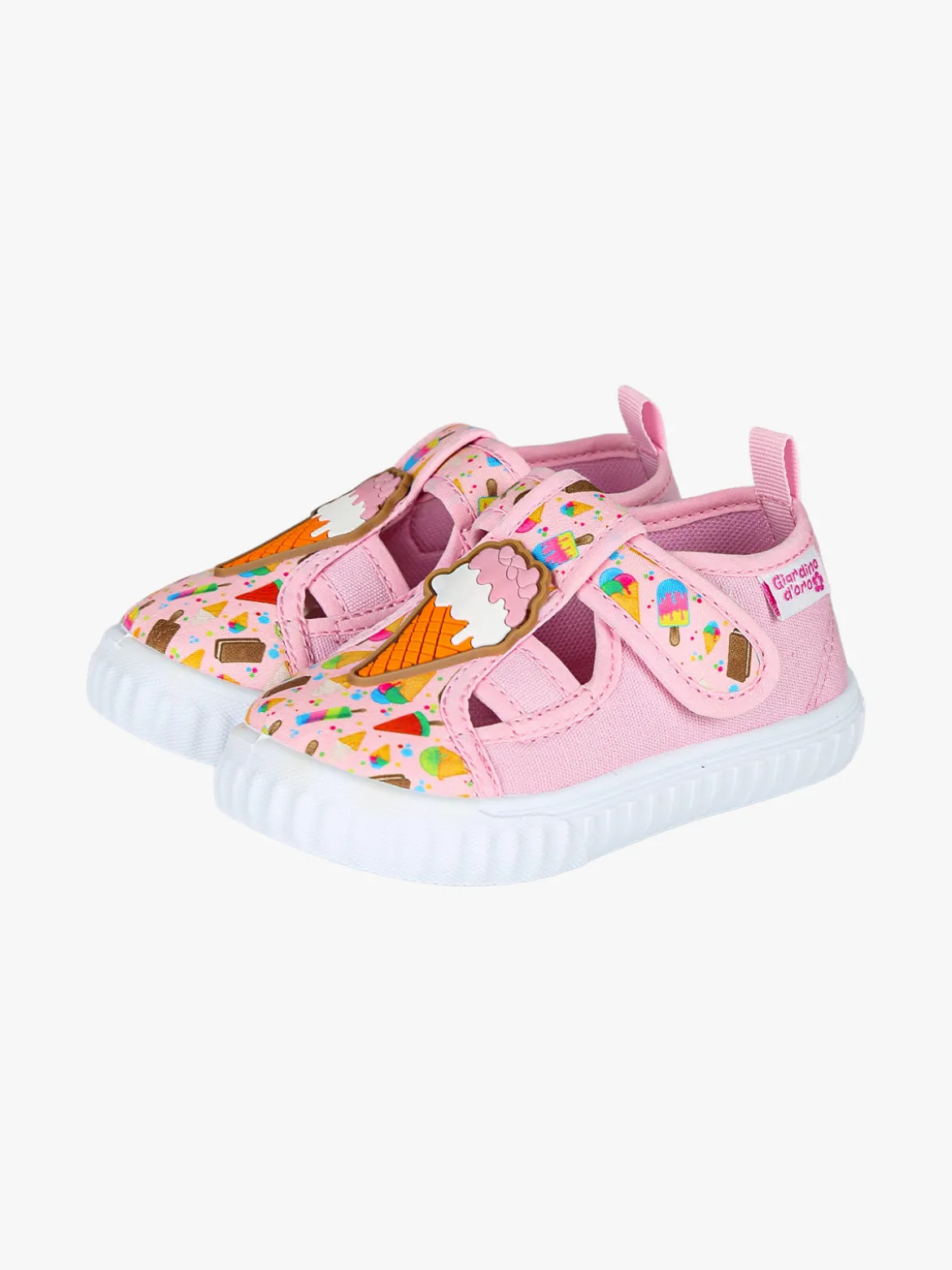 Giardino D'Oro Sandali chiusi da bambina con cinturino a strappo - rosa