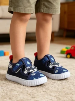 Giardino D'Oro Sandali chiusi da bambino con cinturino a strappo - blu