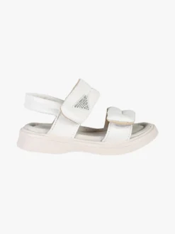 Giardino D'Oro Sandali da bambina con strappi e dettaglio strass - bianco