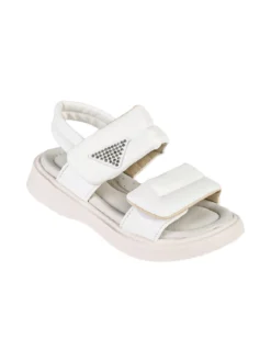Giardino D'Oro Sandali da bambina con strappi e dettaglio strass - bianco