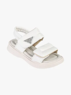 Giardino D'Oro Sandali da bambina con strappi e dettaglio strass - bianco