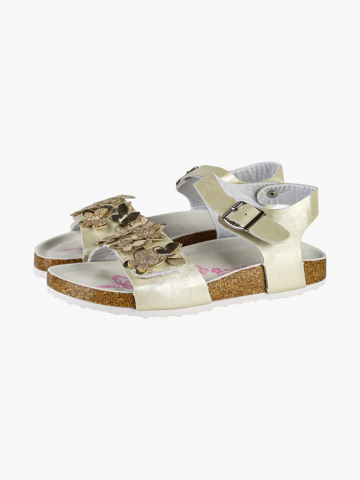 Giardino D'Oro Sandali da ragazza con fibbia e cinturino a strappo - beige