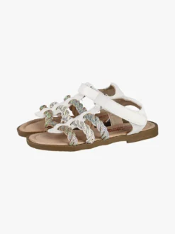 Giardino D'Oro Sandali da ragazza con strass e cinturino a strappo - bianco
