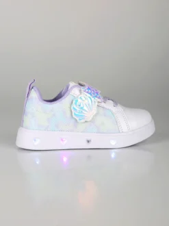 Giardino D'Oro Sneakers da bambina basse con strappo e luci - bianco