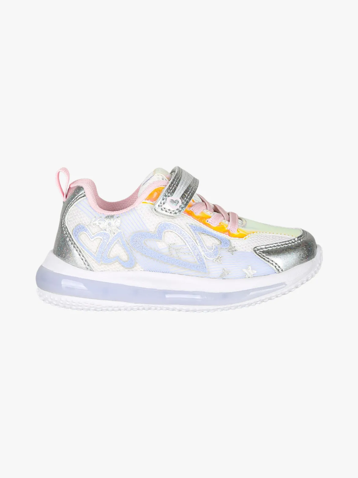 Giardino D'Oro Sneakers da bambina con luci e cinturino a strappo - bianco