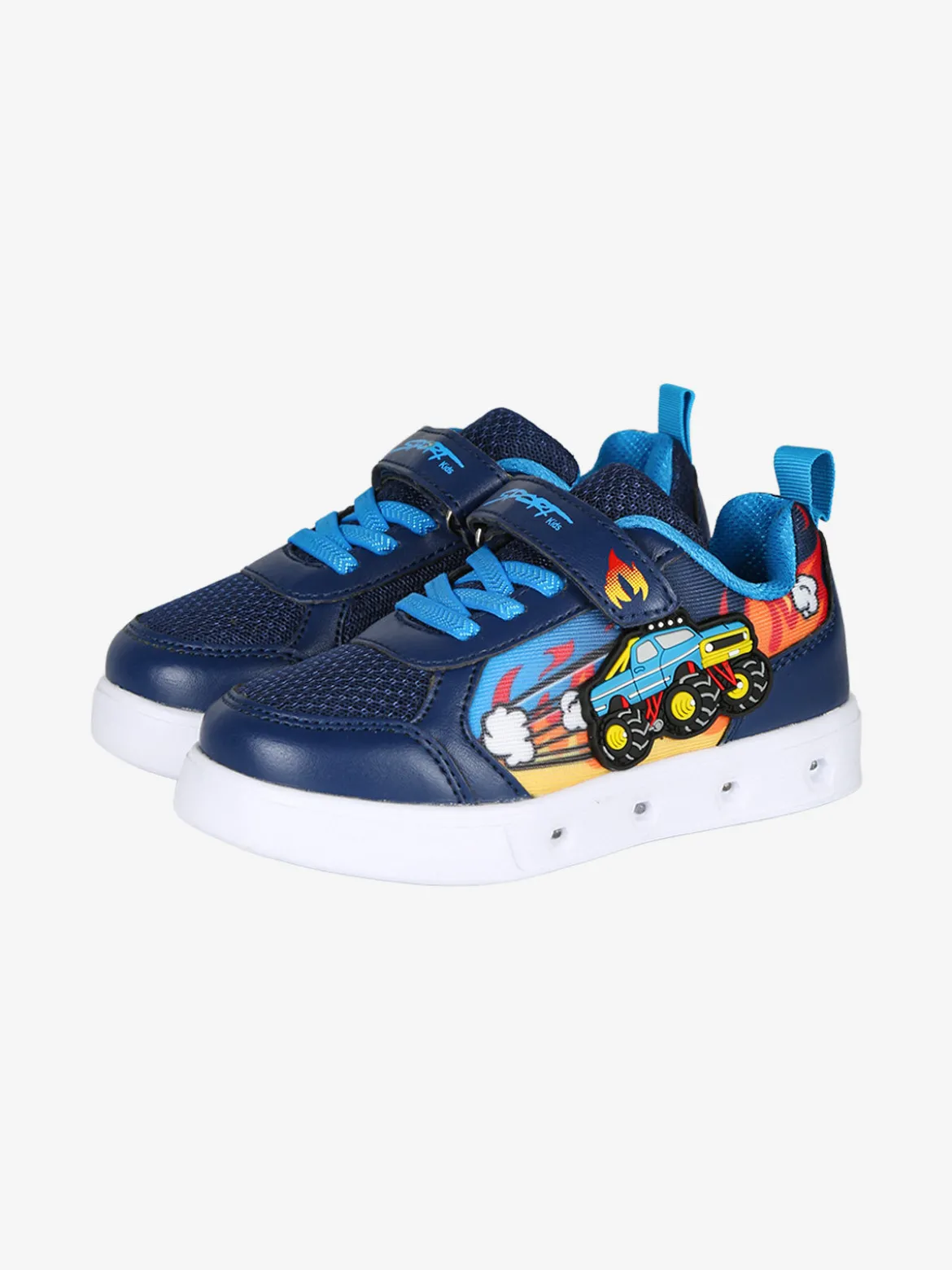 Giardino D'Oro Sneakers da bambino con luci e cinturino a strappo - blu