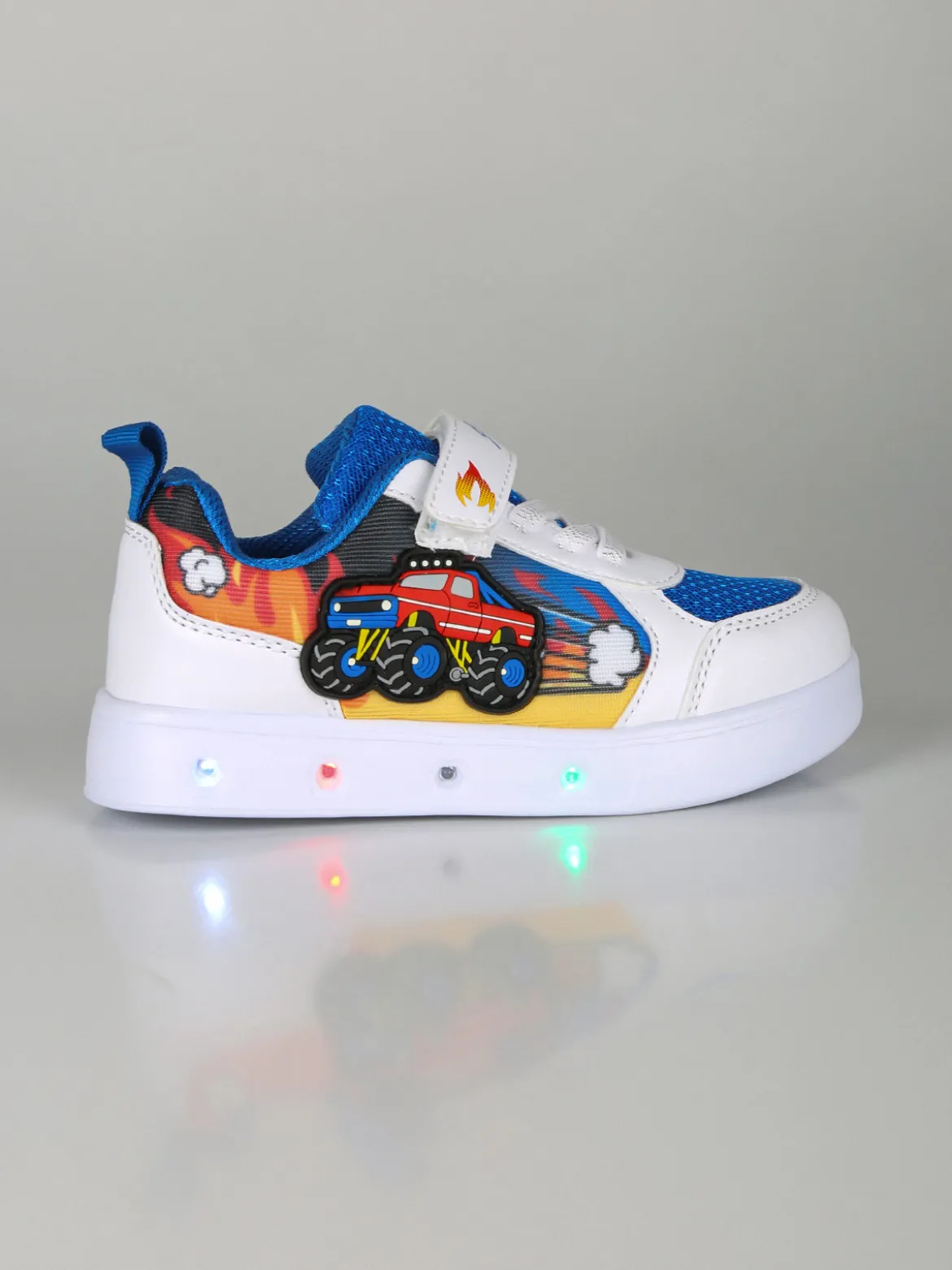 Giardino D'Oro Sneakers da bambino con luci e cinturino a strappo - bianco