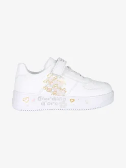 Giardino D'Oro Sneakers da ragazza con cinturino a strappo - bianco