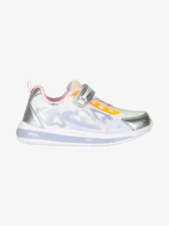 Giardino D'Oro Sneakers da ragazza con luci e cinturino a strappo - bianco