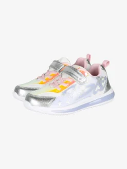 Giardino D'Oro Sneakers da ragazza con luci e cinturino a strappo - bianco