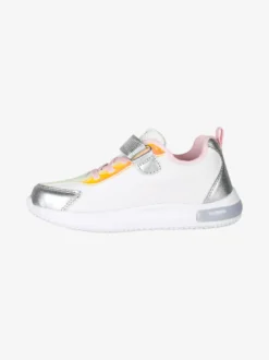 Giardino D'Oro Sneakers da ragazza con luci e cinturino a strappo - bianco
