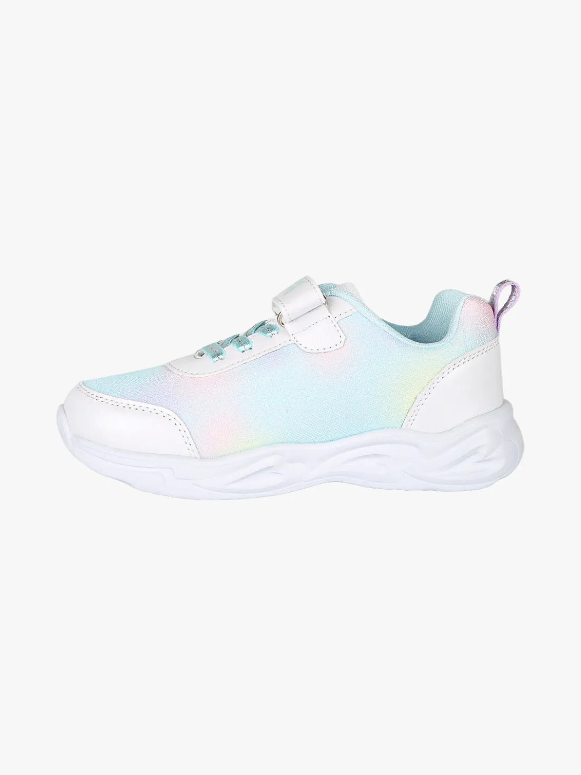 Giardino D'Oro Sneakers da ragazza con luci e cinturino a strappo - bianco