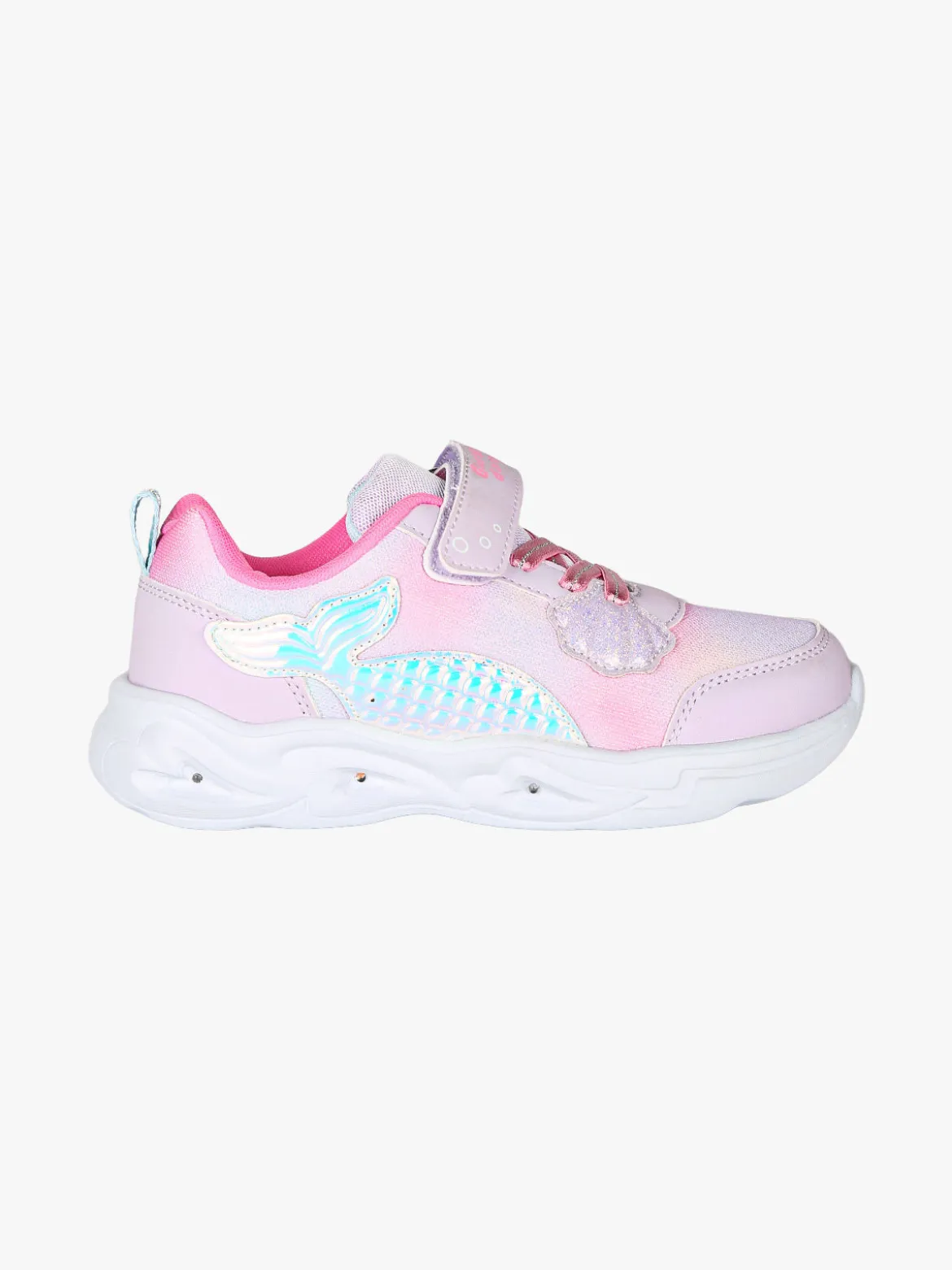 Giardino D'Oro Sneakers da ragazza con luci e cinturino a strappo - rosa