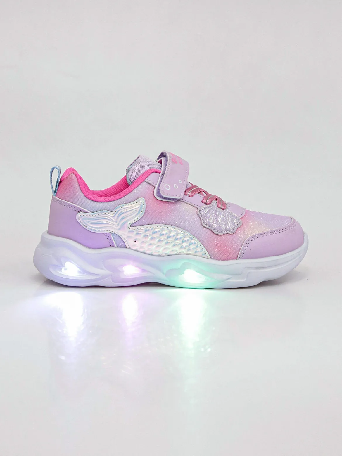 Giardino D'Oro Sneakers da ragazza con luci e cinturino a strappo - rosa