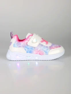 Giardino D'Oro Sneakers da ragazza con strappo e luci - bianco