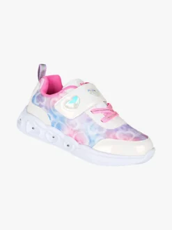Giardino D'Oro Sneakers da ragazza con strappo e luci - bianco