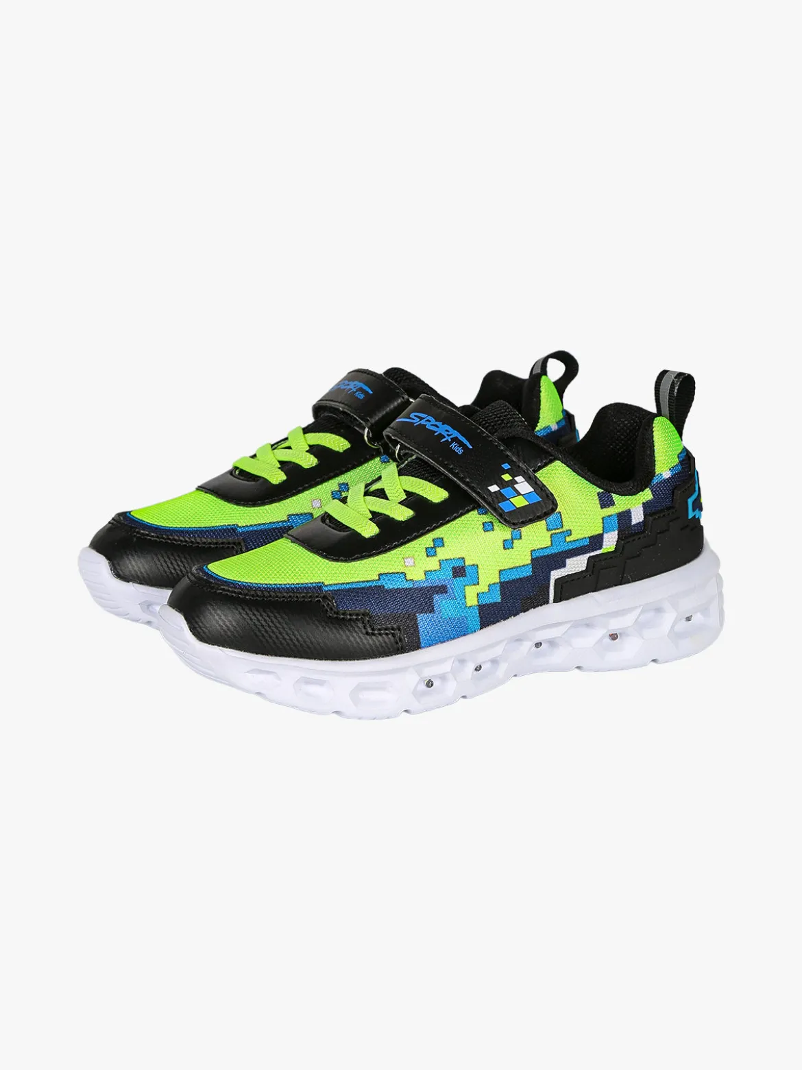 Giardino D'Oro Sneakers da ragazzo con luci e cinturino a strappo - nero