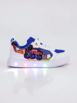 Giardino D'Oro Sneakers da ragazzo con luci e cinturino a strappo - bianco