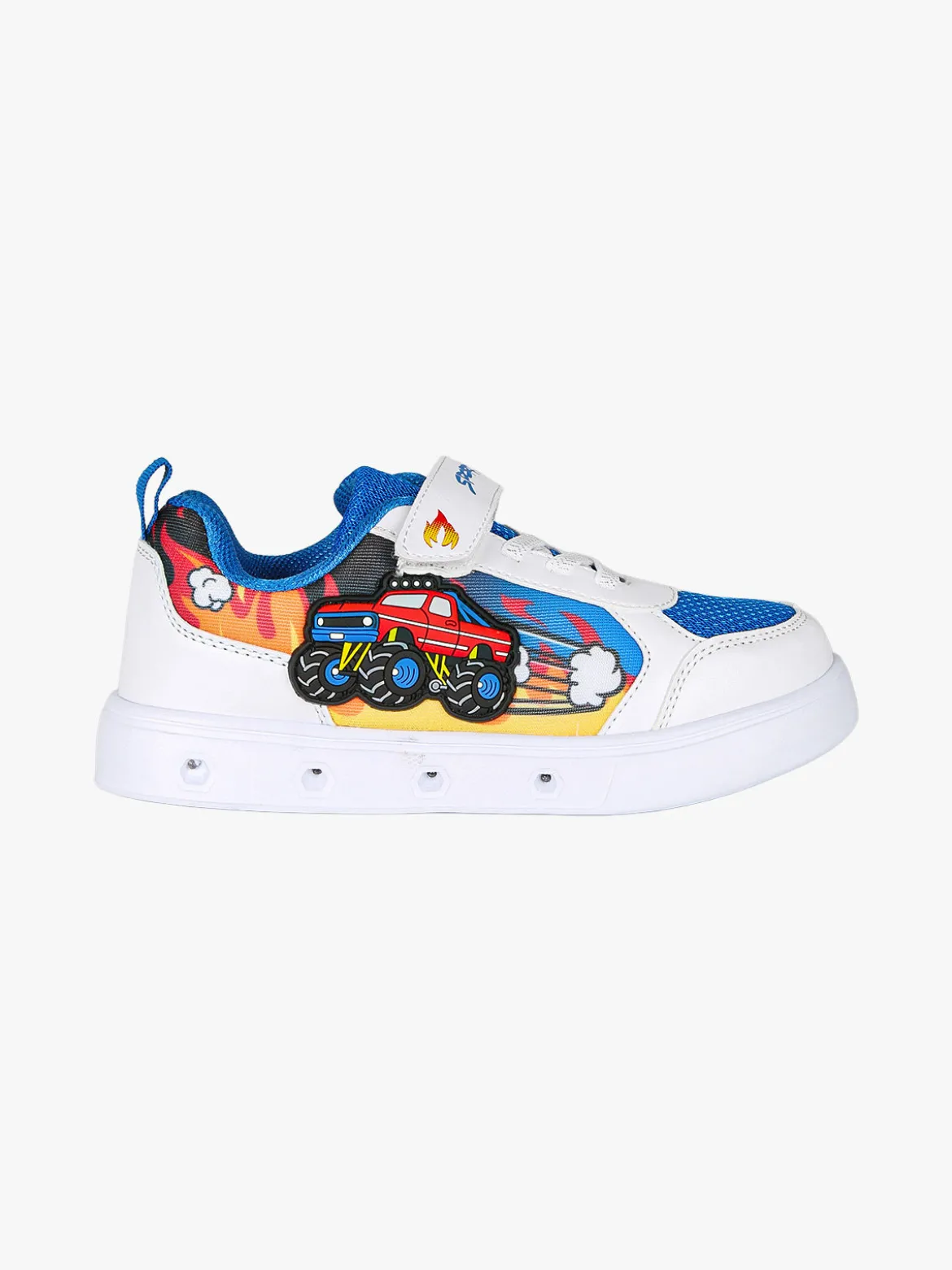 Giardino D'Oro Sneakers da ragazzo con luci e cinturino a strappo - bianco