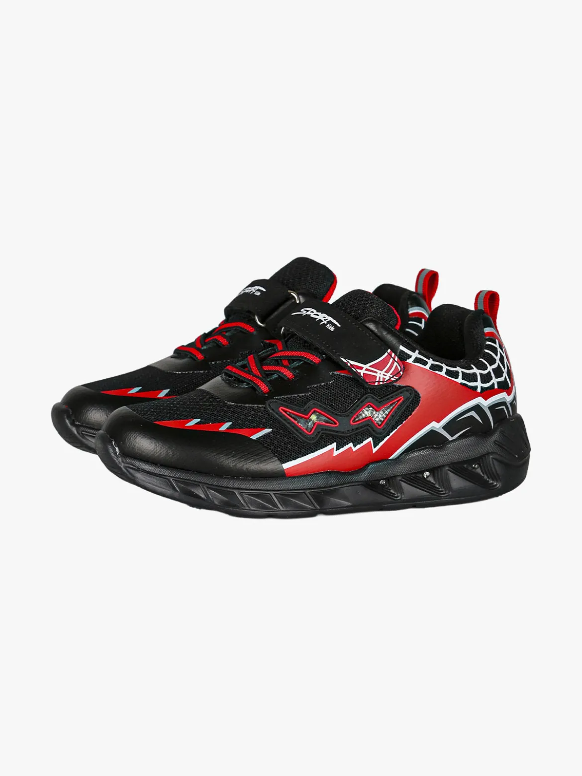Giardino D'Oro Sneakers da ragazzo con luci e cinturino a strappo - nero