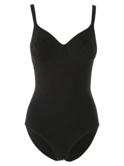 Gios PEONIA Body donna in cotone con coppe preformate COPPA B - nero