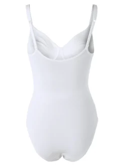 Gios PEONIA Body donna in cotone con coppe preformate COPPA B - bianco