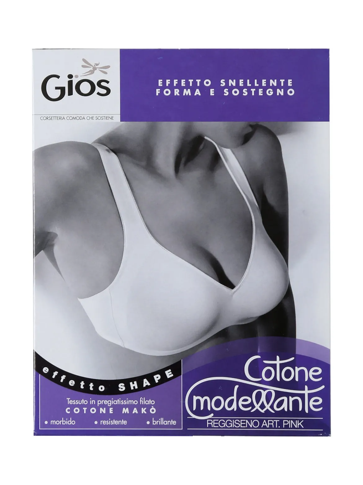 Gios PINK Reggiseno con coppe preformate in cotone makò COPPA B - nero