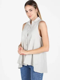 Gioya Camicia donna smanicata in cotone