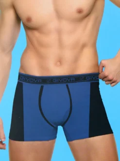 Givova Boxer da uomo bicolore in cotone bielastico - blu