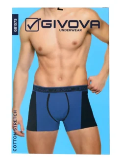 Givova Boxer da uomo bicolore in cotone bielastico - ottanio